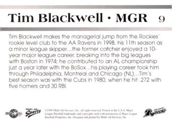 1998 Multi-Ad New Haven Ravens #NNO Tim Blackwell Back