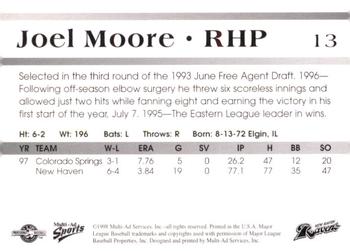 1998 Multi-Ad New Haven Ravens #NNO Joel Moore Back