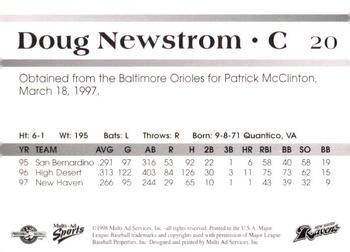 1998 Multi-Ad New Haven Ravens #NNO Doug Newstrom Back