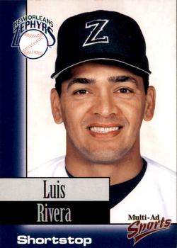 1998 Multi-Ad New Orleans Zephyrs #19 Luis Rivera Front