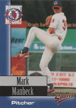 1998 Multi-Ad Piedmont Boll Weevils #21 Mark Manbeck Front