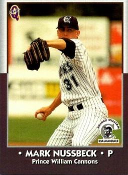 1998 Blueline Q-Cards Prince William Cannons #12 Mark Nussbeck Front