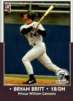 1998 Blueline Q-Cards Prince William Cannons #16 Bryan Britt Front
