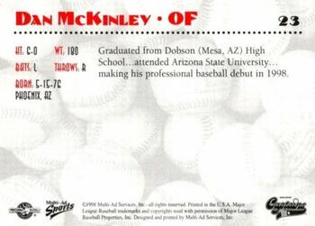 1998 Multi-Ad Shreveport Captains #23 Dan McKinley Back