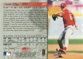 1998 Donruss - Press Proofs Silver #259 Curtis King Back