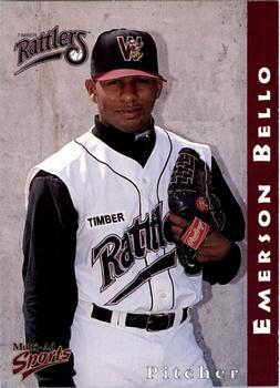 1998 Multi-Ad Wisconsin Timber Rattlers #2 Emerson Bello Front