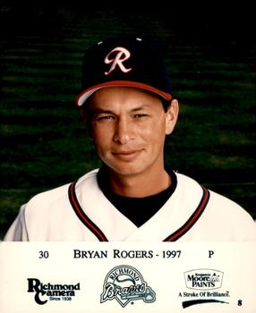 1997 Richmond Camera Richmond Braves #8 Bryan Rogers Front