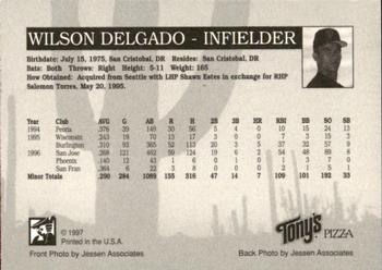1997 Phoenix Firebirds #NNO Wilson Delgado Back