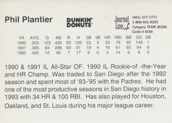 1997 Dunkin' Donuts Pawtucket Red Sox 25th Anniversary All-Stars #NNO Phil Plantier Back