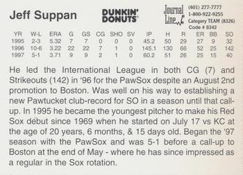 1997 Dunkin' Donuts Pawtucket Red Sox 25th Anniversary All-Stars #NNO Jeff Suppan Back