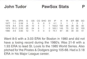1997 Pawtucket Red Sox 25th Anniversary #NNO John Tudor Back