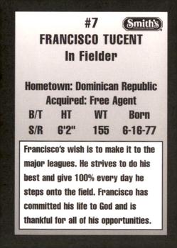 1997 Ogden Raptors #NNO Francisco Tucent Back