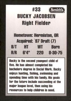 1997 Ogden Raptors #NNO Bucky Jacobsen Back