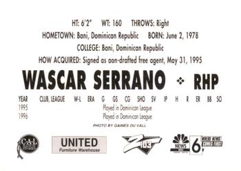 1997 Idaho Falls Braves #NNO Wascar Serrano Back