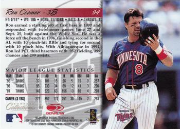 1998 Donruss Collections Donruss #94 Ron Coomer Back