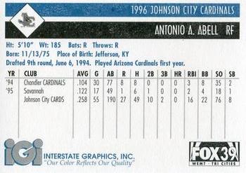 1996 Johnson City Cardinals #NNO Antonio Abell Back