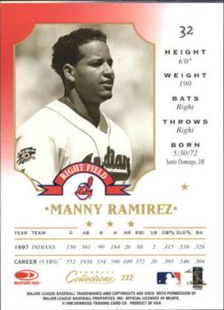 1998 Donruss Collections Leaf #232 Manny Ramirez Back