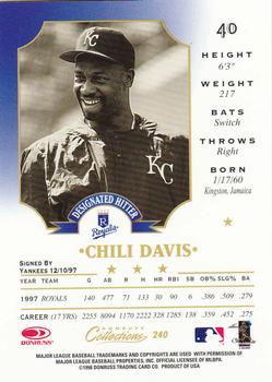 1998 Donruss Collections Leaf #240 Chili Davis Back