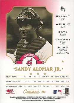 1998 Donruss Collections Leaf #286 Sandy Alomar Jr. Back