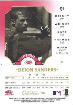 1998 Donruss Collections Leaf #290 Deion Sanders Back
