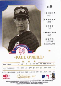 1998 Donruss Collections Leaf #317 Paul O'Neill Back