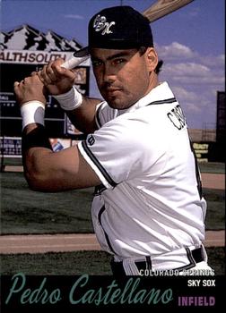 1996 Colorado Springs Sky Sox #7 Pedro Castellano Front