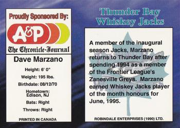 1995 R.E.L. Thunder Bay Whiskey Jacks #NNO Dave Marzano Back