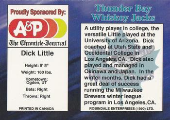1995 R.E.L. Thunder Bay Whiskey Jacks #NNO Dick Little Back