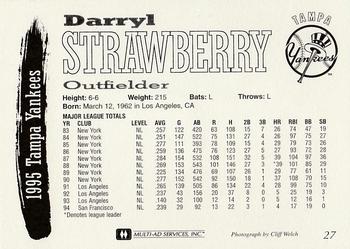 1995 Tampa Yankees #27 Darryl Strawberry Back