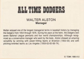 1980 TCMA All Time Brooklyn/Los Angeles Dodgers (Black Backs) #012 Walter Alston Back