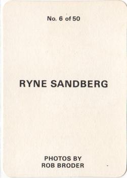 1986 Broder (unlicensed) #6 Ryne Sandberg Back