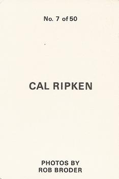 1986 Broder (unlicensed) #7 Cal Ripken Jr. Back
