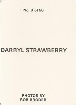 1986 Broder (unlicensed) #8 Darryl Strawberry Back