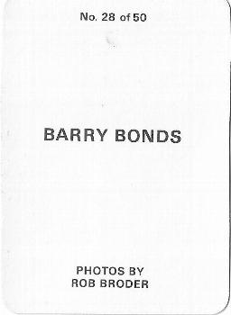 1986 Broder (unlicensed) #28 Barry Bonds Back