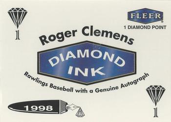 1998 Fleer Tradition - Diamond Ink 1 Point #NNO Roger Clemens Front