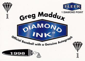 1998 Fleer Tradition - Diamond Ink 1 Point #NNO Greg Maddux Front