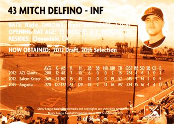 2014 Grandstand San Jose Giants #25 Mitch Delfino Back