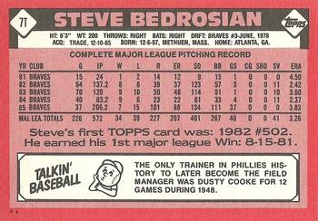 1986 Topps Traded #7T Steve Bedrosian Back