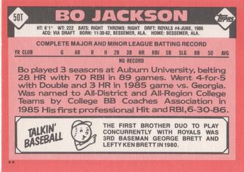 1986 Topps Traded #50T Bo Jackson Back