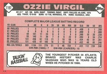 1986 Topps Traded #119T Ozzie Virgil Back