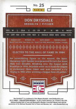 2015 Panini Cooperstown #25 Don Drysdale Back