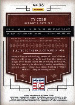2015 Panini Cooperstown #96c Ty Cobb Back