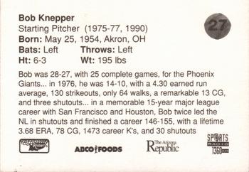 1997 Phoenix Firebirds/Giants Dream Team #27 Bob Knepper Back