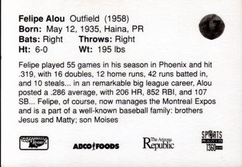 1997 Phoenix Firebirds/Giants Dream Team #17 Felipe Alou Back