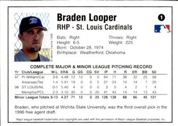 1998 Arizona Fall League Prospects - Gold #1 Braden Looper Back