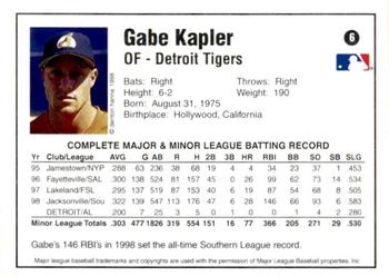 1998 Arizona Fall League Prospects - Gold #6 Gabe Kapler Back