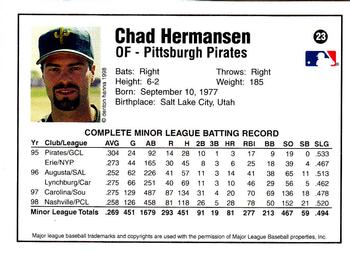 1998 Arizona Fall League Prospects - Gold #23 Chad Hermansen Back