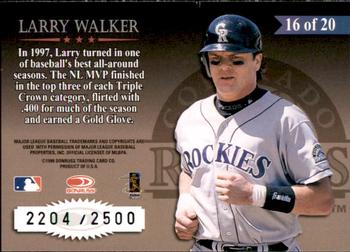 1998 Leaf Rookies & Stars - Great American Heroes #16 Larry Walker Back