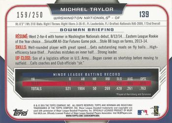 2015 Bowman - Purple #139 Michael Taylor Back