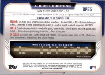 2015 Bowman - Prospects #BP65 Gabriel Quintana Back